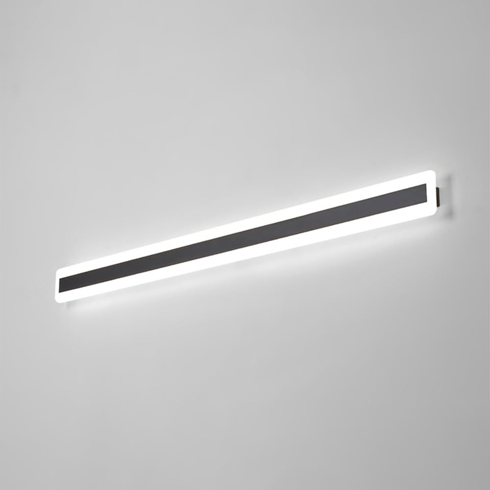 SXSCARKX Modern LED Linear Wall Lamp - Black Metal Sconces with White Silicone Shade, Bedroom Bedside Lighting, Simple Strip Background Decor Atmosphere