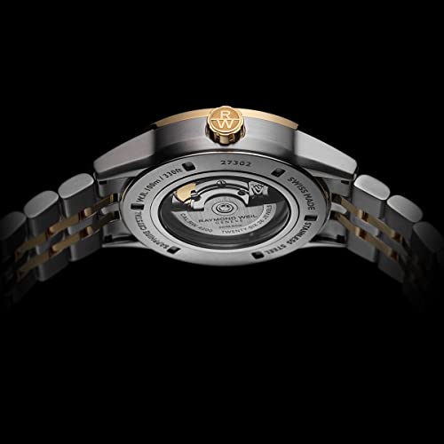 Raymond Weil Freelancer Men's Automatic Watch, Silver Dial, Indexes, Two-Tone Stainless Steel Bracelet, Yellow Gold PVD Plating, 42MM (Model: 2731-STP-65001)4