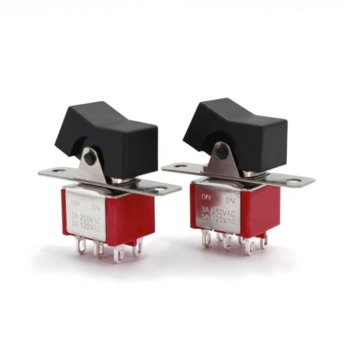 Interrupteur à bascule SPDT T80-R à 6 broches ON-ON pour circuit