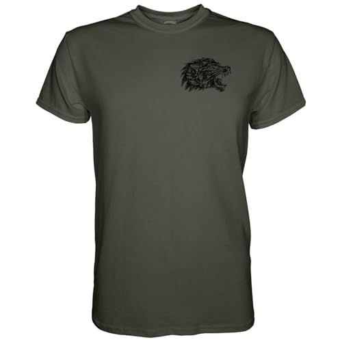Combat Iron Men's Graphic Short Sleeve T-Shirt | Tactical Athlete Training Club Wolf Edition Mens Novelty Tee | Military Green, X-Large2