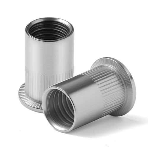 THFJWJ 20 Pezzi Dadi per Rivetti M12, Dadi a Bozzolo in Acciaio Inox 304 A2 V2A, Dadi per Rivetti Filettati, Dadi per Rivetti a Testa Cieca, Set di Dadi per Rivetti Utilizzati per Piastre Metalliche