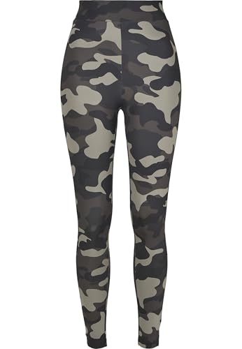 Urban Classics Leggings da Donna a Vita Alta Mimetica Pantaloni Eleganti, Dark Camo, S