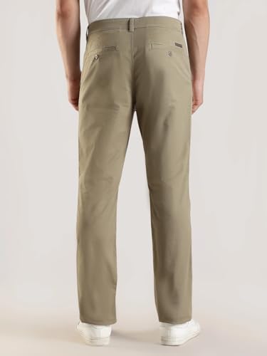 Image of Slim Fit Solid Mid Rise Trouser