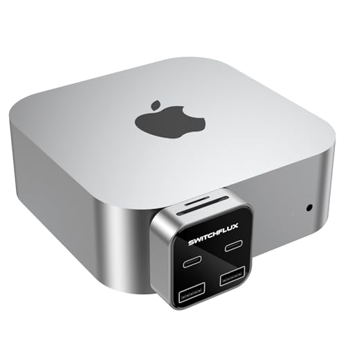 SWITCHFLUX Mac mini M4 Expansion Dock,Mac mini Hub with 10Gbps USB C&times;2,10Gbps USB A&times;2,SD/TF...