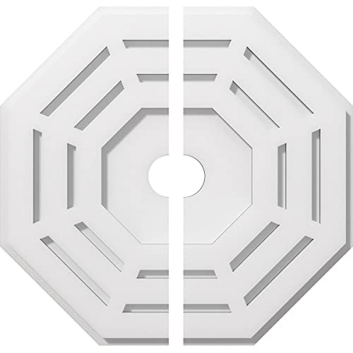 Ekena Millwork CMP16WN2-02000 Westin Architectural Grade PVC Contemporary, Two Piece Urethane Ceiling Medallions 16"OD x 2"ID x 6 1/4"C x 1"P