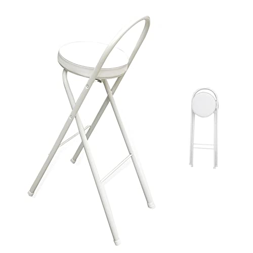 Chaise de bar de hauteur de comptoir 75cm blanche pliante pour pub - 2