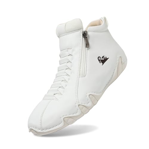 Zapatillas Deportivas ultraligeras Antideslizantes para Hombre Mujer Ideales Primavera Verano Adulto Uso Diario (White, 43)