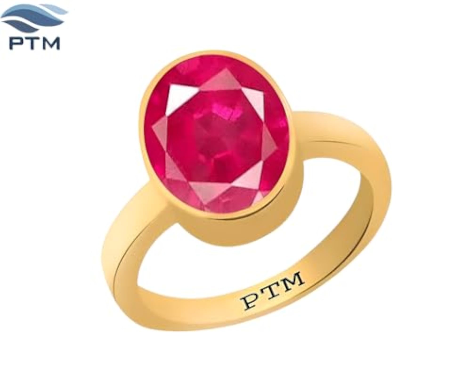 Panchdhatu Ruby Astrological Gemstone Ring, 22K Gold Plated
