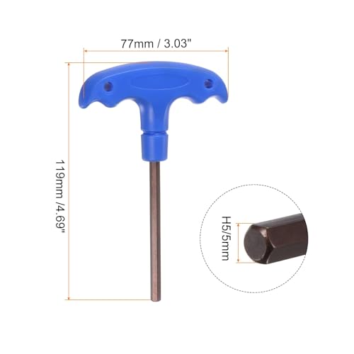 TOP-VIGOR 5Pcs H5 T-Handle Hex Key Wrench, 5mm S2 Steel T-Key Inner Hexagon Spanner Allen Key Allen Key Repair Tool - Image 2