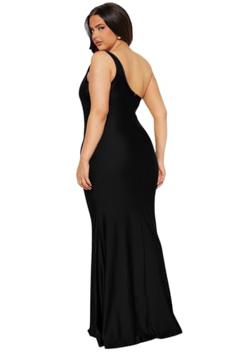 Womens Formal Party Dresses Ruffle High Slit Sexy Evening Curvy Wrap Long Black Dresses4