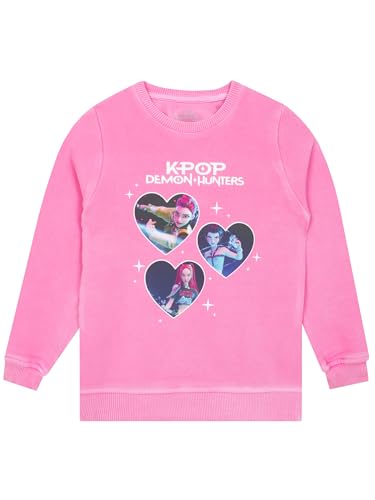 KPop Demon Hunters Girls Jumper Mira Rumi & Zoey Sweatshirt KPop Hearts Huntrix Jumper 5-6 Years Pink