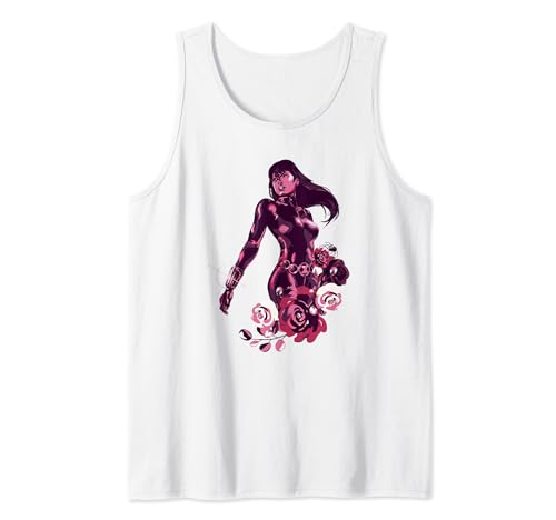Débardeur Black Widow Marvel femme décontracté top sans manches motif fleurs vintage