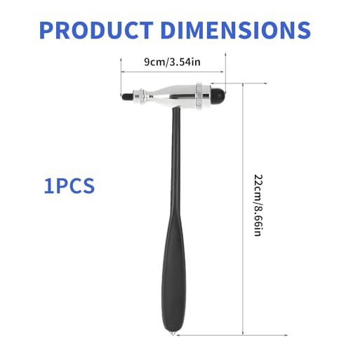 Neurologischer Reflexhammer,Medizinische Hammer,Neuro Reflexhammer Mit Doppel-Kunststoffkopf,Doppelten Funktionskopf Reflexhammer,Leichter Perkussions-Reflexhammer,Für Reflextests (Schwarz)