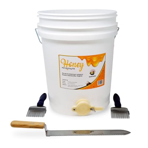 SunVara Honey Bucket with Gate 5 Gallon Kit - Stainless Steel Double Layer Strainer, Uncapping Knife Honey Scrapper Tool Beekeeping Equipment, Honey Extractor Equipment, Bee Supplies - Image 4