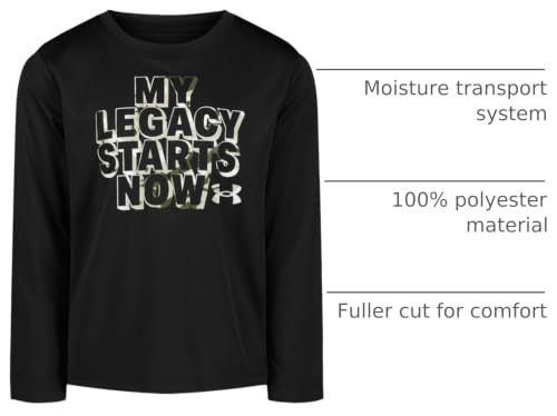 Image of Under Armour Boys' Long Sleeve Logo Graphic T-Shirt, Lightweight & Breathable, Relaxed Fit