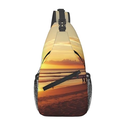 Sling Bag para Hombre y Mujer Negro Crossbody para Viaje miniatura 1
