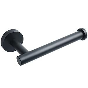 SAYAYO Toiletpapierhouder Wandmontage Toiletrolhouder van Roestvrij Staal SUS 304 wc-papierhouder voor Keuken en Badkamer, Matzwart, EGX888-B