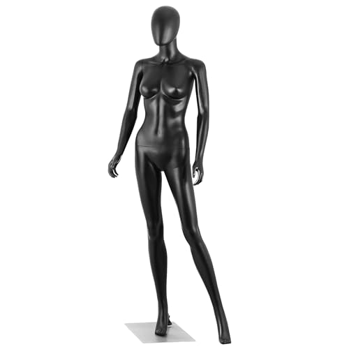 ZENY Female Mannequin Full Body Dress Form 70 Inches Adjustable Maniquins Dress Model Detachable Manequins Stand with Metal Base, Black