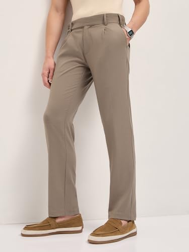 Image of THE BEAR HOUSE Men's Blue Regular Fit Formal Trouser