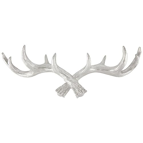 Hansmeier Guardaroba Corna Di Cervo - Argento - 49 Cm - Home Decorazione Si Utilizza In Diversi Modi (Argento)