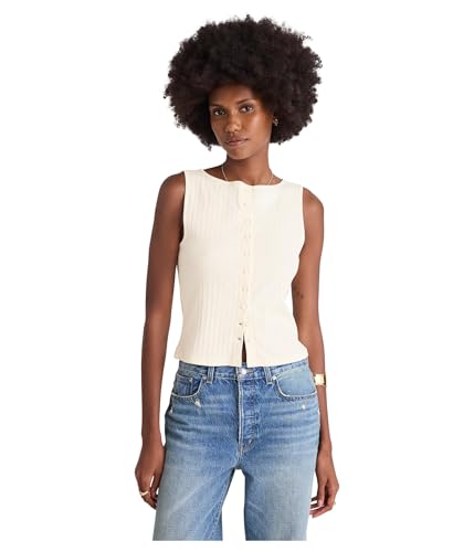 Madewell Women's Textured Vest with Shank Buttons