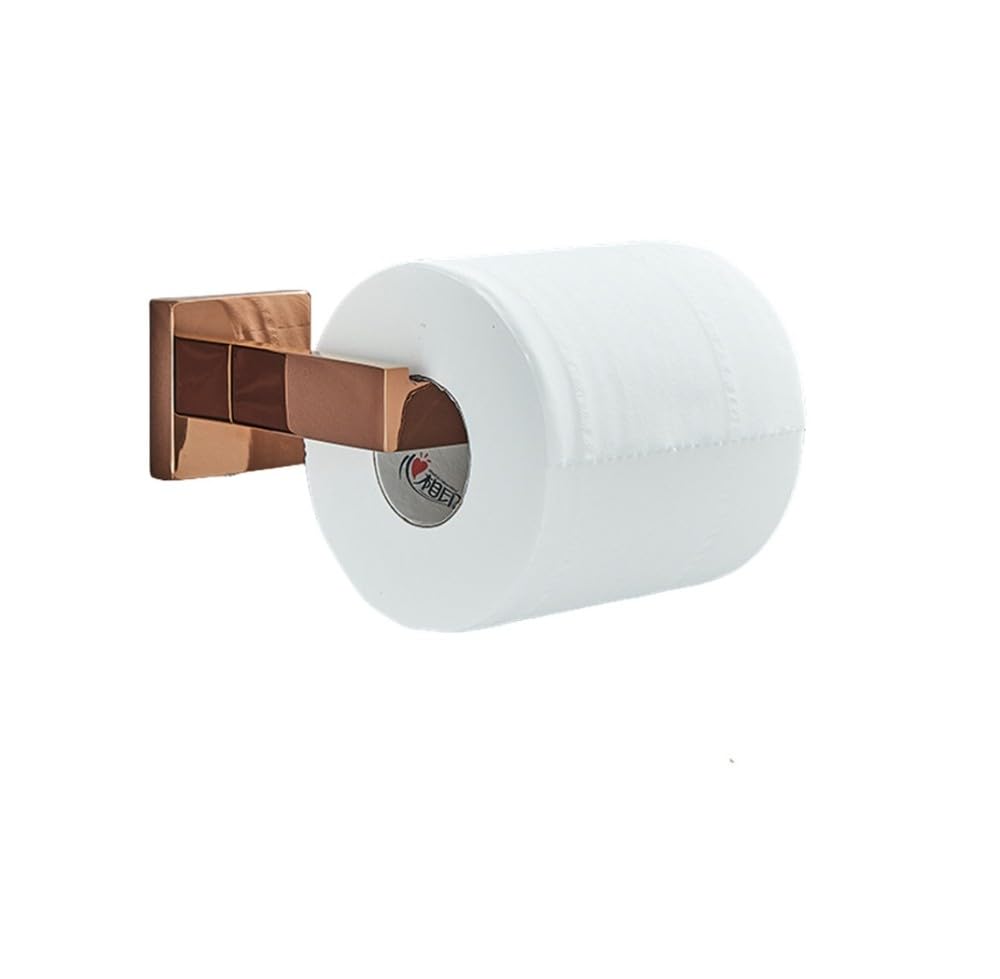 Rotgoldenes Badezimmer-Zubehör-Set aus Edelstahl, Handtuchhaken, Papierrollenhalter, Handtuchring, elegante Baddekoration für moderne Häuser, langlebiges und stilvolles Design