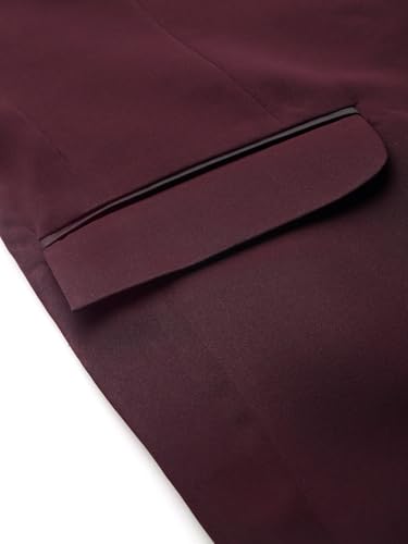 Image of MANQ Men's Solid Tuxedo Suit, Mandarin Collar, Five Pockets, Long Sleeves