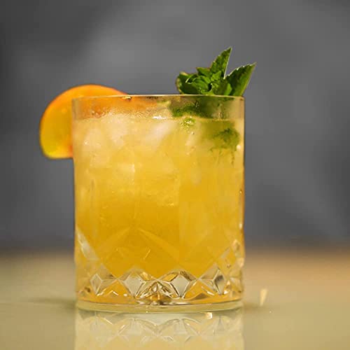 Mivana 220ml Italian Premium Juice Glasses and Transparent Water Glass Medium Size Tumbler Glasses for Drinking Water and Cocktails, Diamond Design Glass Water Glass (Opera A, Set of 12)