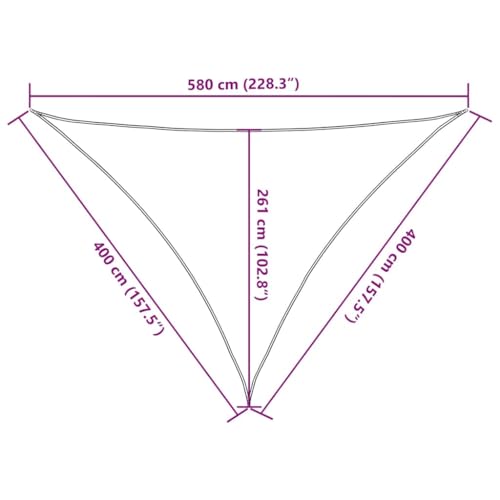 vidaXL Sonnensegel, UV Schutz Sonnenschutz f&uuml;r Terrasse Balkon Garten, Windschutz Wetterschutz Dreieckig, Sonnendach, 160g/m&sup2; Blau 4x4x5,8m HDPE