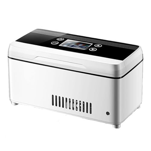 YXCMD Geladeira portátil para insulina com ecrã LCD, refrigerador médico recarregável para diabéticos, autonomia de 10 horas, controlo de temperatura de 2-8°C, para 3 penas + 6 frascos (casa/carro