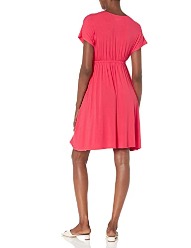 Image of Amazon Essentials Women's V Neck Elastic Waist Surplice Dress (Available in Plus Size)