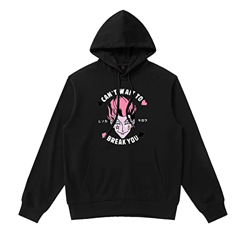 HUNTERｘHUNTER ハンターｘハンター ヒソカ パーカー コットン プルオーバー アニメ グッズ フーディー スウェット メンズ 秋冬服 (裏起毛ブラック,S)