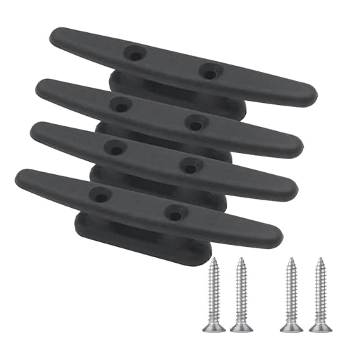 Samuliy Tacos de nailon para barco, tacos de cuerda de nailon multiusos, accesorios de kayak negros de 4 pulgadas, tacos de barco inoxidables para canoas, botes, lanchas rápidas