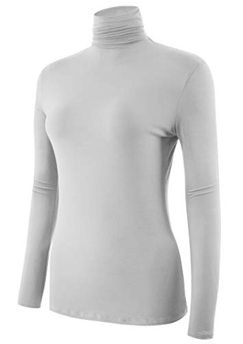 Image of AUHEGN Women's Long Sleeve Lightweight Turtleneck Top Pullover Casual Active Layer Tops Shirts