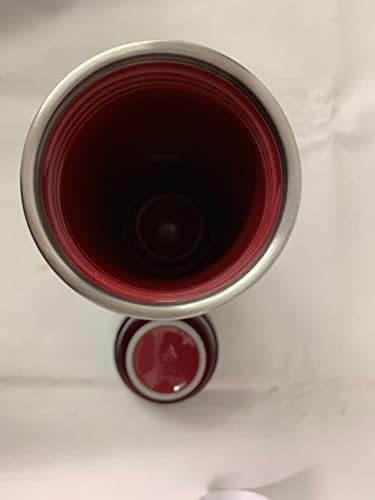 Costa Coffee Reusable Red Plastic Travel Mug Tumbler Cup, Double Wall 450ml, Ripple Design