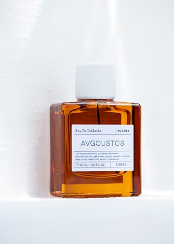 Image of KORRES Avgoustos Eau de Toilette, Fig & Citrus Spray, Unisex Scent with Mandarin Lavender Bergamot, Fig Lemon Leaf Middle, Ambergris Cedarwood Base, Fruity Woody Aroma for Women & Men, 1.69 Fl Oz