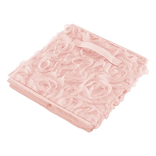 Sweet Jojo Designs Pink Floral Rose Girl Small Fabric Toy Bin Storage Box Chest For Baby Nursery Kids Room - Solid Blush Flower Luxurious Elegant Princess Vintage Boho Shabby Chic Luxury Glam Roses #TOP3