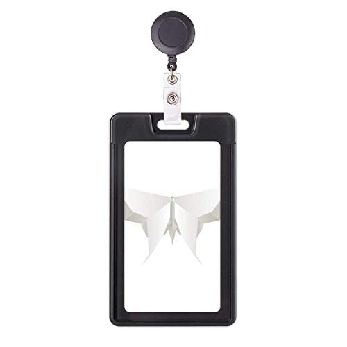 Porte-badge rétractable papillon origami blanc pour éviter la perte de badge