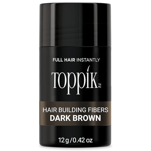 Toppik Hair Building Fibers with Premium Keratin Fibers Conceals Hair Thinning and Hair Loss for Fuller Looking Hair that Gives Completely Natural Look For Men and Women, 12 Grams