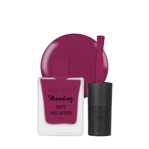 Swiss Beauty Stunning Nail Lacquer | Chip Resistant, Quick drying nail paint | Highly Pigmented with high shine Nail polish | Shade - Ruter, 10gm