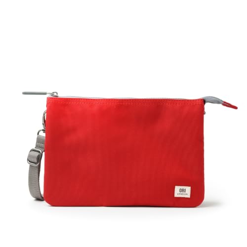 Image of ORI LONDON Crossbody Bag - XL Slim, Chunky Zip, Removable & Adjustable Strap, & 3 Compartments - Carnaby