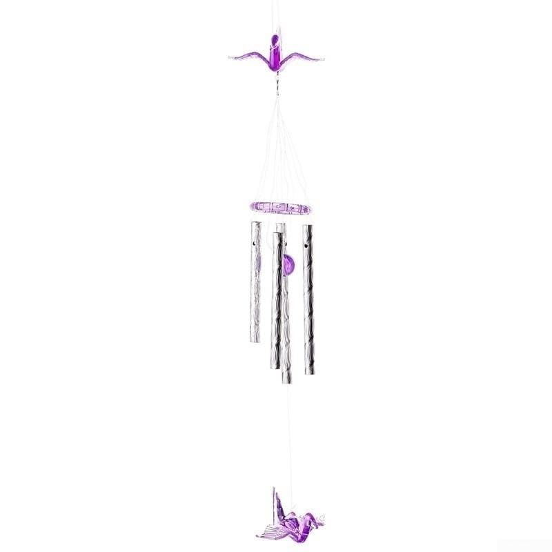 Kunststoff-Windspiel mit Metallrohren für den Außenbereich, Hof, Garten, Heimdekoration, 40 cm, Kranich-Design, Ornament für Tür oder Fenster