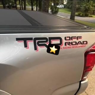 Image of Offroad Bedside Decals for Tacoma and Tundra, Replacement Stickers, 2 Pack with Squeegee (Red, Black)