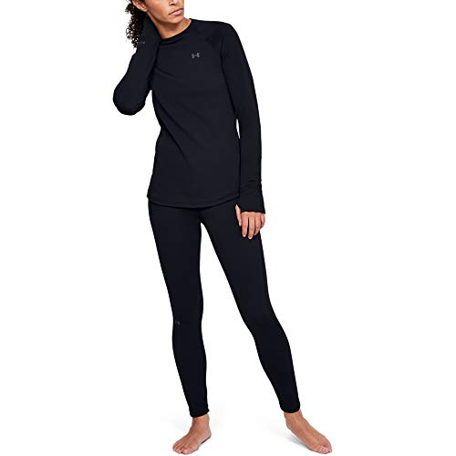 Under Armour Women's Base Crew 2.0, Black (001)/Pitch Gray, Large #TOP1
