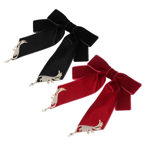 Broches Nœud Vintage avec Ailes Strass en Lot de 2 pour Col