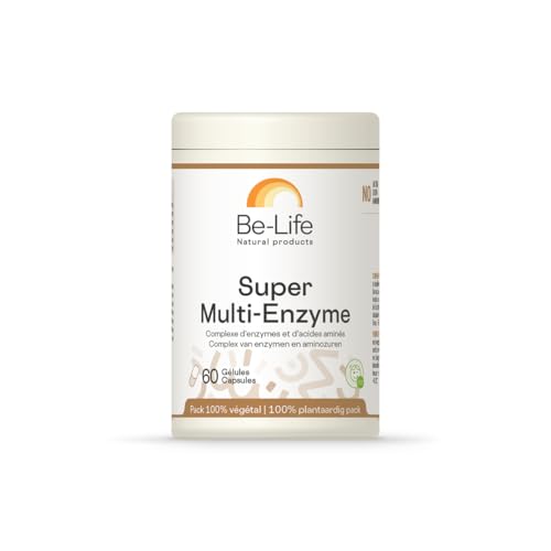 BE-LIFE | Super Multi-Enzyme | Complément alimentaire | Stimule la digestion | Confort digestif | Bromélaïne, papaïne, taurine | 60 Gélules