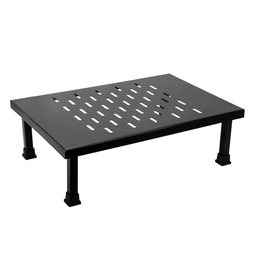 Image of Heavy Duty Metal Microwave Oven Stand for Kitchen Platform & Floor | Universal Fix Stand with Ventilation Holes, Anti-Slip Legs | Load Capacity Up to 50 Kg (Black)