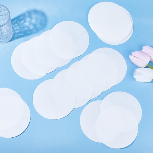 Image of GORGECRAFT 50PCS Synthetic Filter Discs 125mm Diameter Laboratory Quantitative Ashless Filter Paper Circular Medium Speed Wide Mouth Size Funnel Filtering Paper for Buchner Funnel Mushroom Cultivation