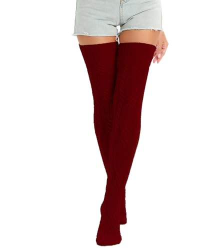 Image of Sexybody Women's Thigh High Socks Over the Knee Knit Socks, Winter Leg Warmers Stockings Knee High Tube Arctic Fleece