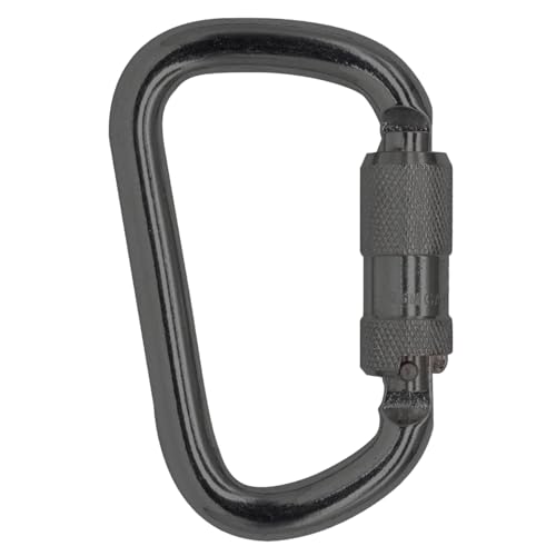 Auto Locking Carabiner 45KN D-Shape Black